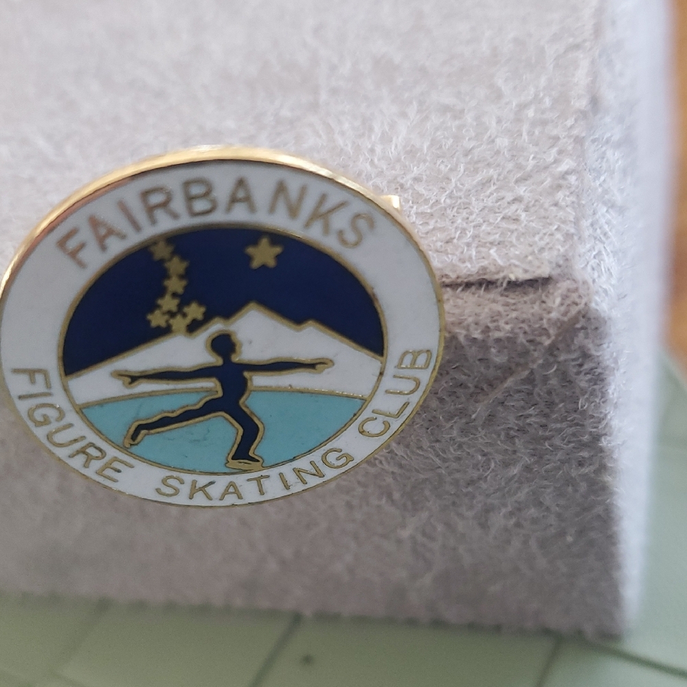 Figure Skating Club Gold and Blue Pin